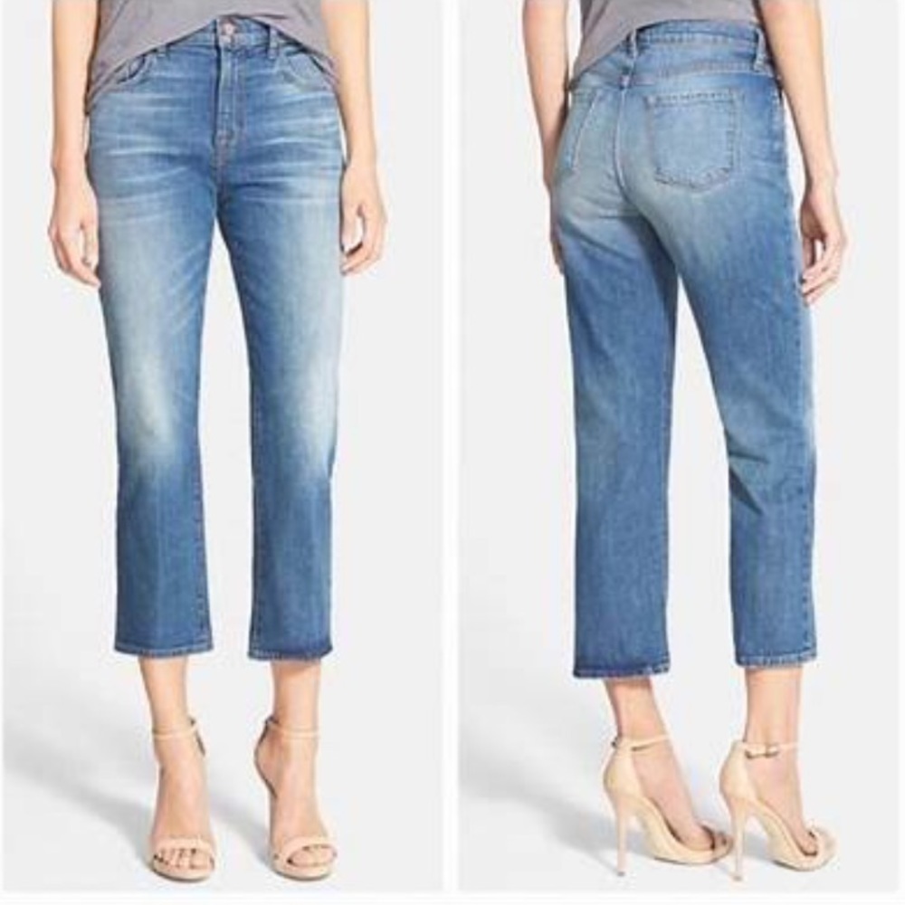 J Brand Adele Crop ankle Straight leg High Rise RIVAL Denim Jeans 27 -- 8334E476 - Picture 2 of 13